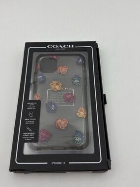 Coach Clear Floral iPhone 11 Case with Multicolor Roses